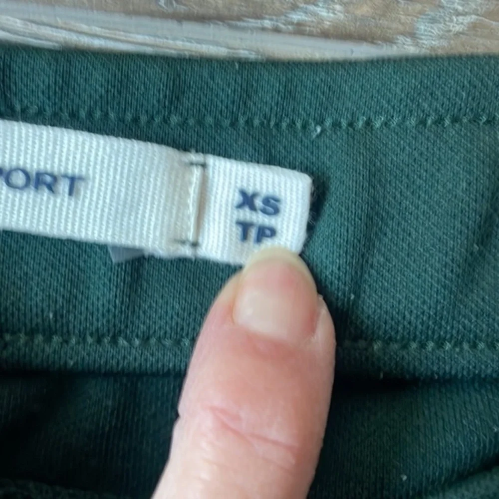 Tory Burch pants Tory sport size XS, dark green, white stripe, athletic